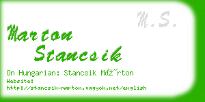 marton stancsik business card